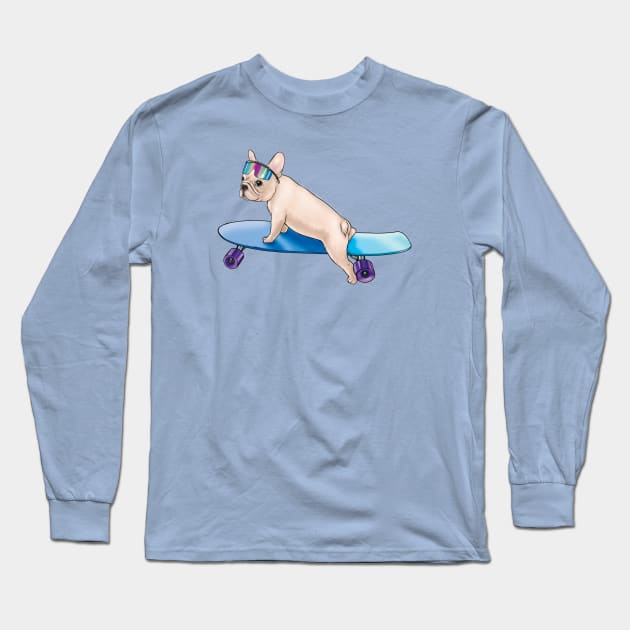 Skater Dog Long Sleeve T-Shirt by jennyalamode
